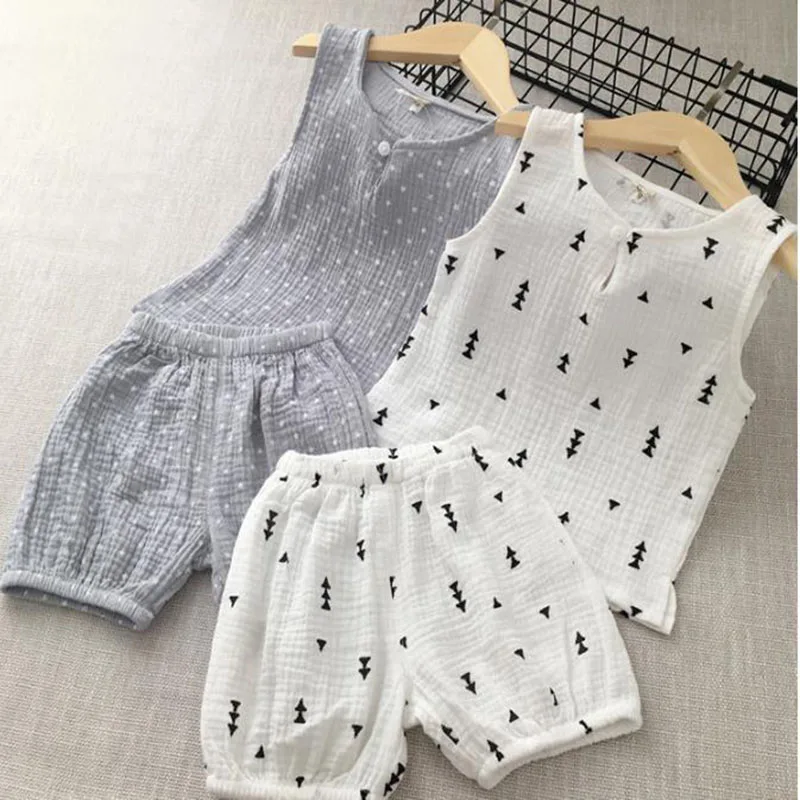 

Baby Summer Clothing Sets Children Star Tree Print Clothing Sets 2018 Boys Girls Tank tops and Shorts 2 pcs Suits Outfits