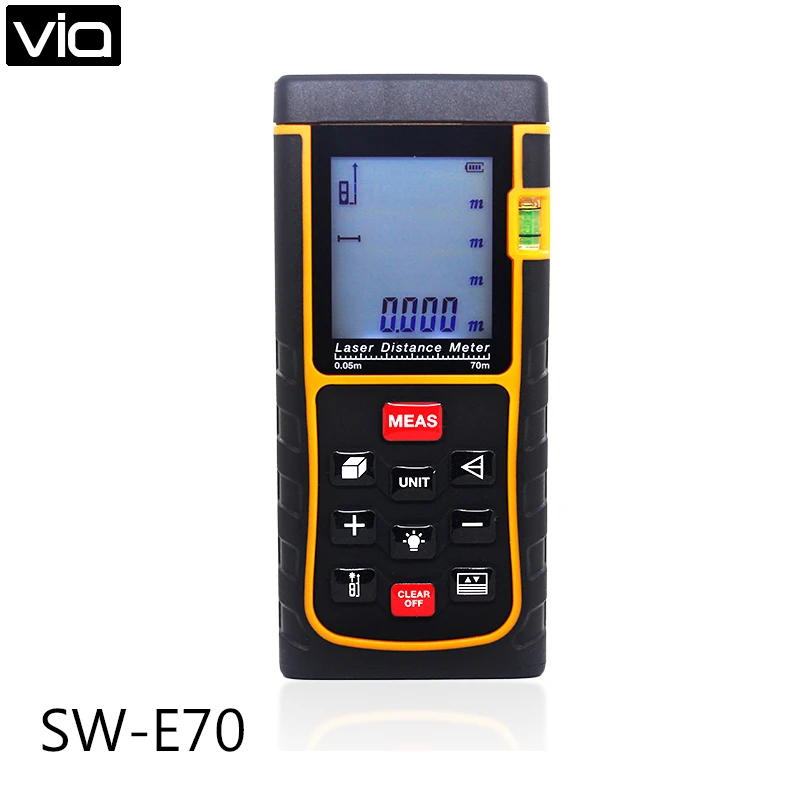 

SW-E70 Direct Factory 70m 230ft Laser Rangefinder Distance Meter SW-E70 Digital Range Finder Measure Area Volume Tool