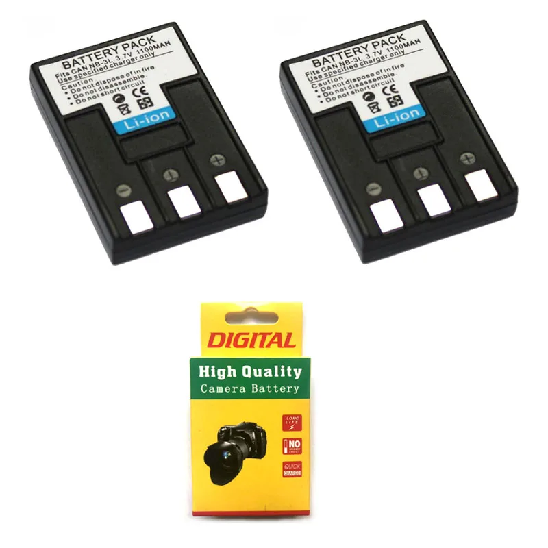 

2PCS 3.7V 1100mAh NB-3L NB3L NB 3L Camera Battery for Canon IXUS I5 IXUS 700 IXUS 750 IS IIS SD110 SD20 S700 PC1060 i2 30 ixy