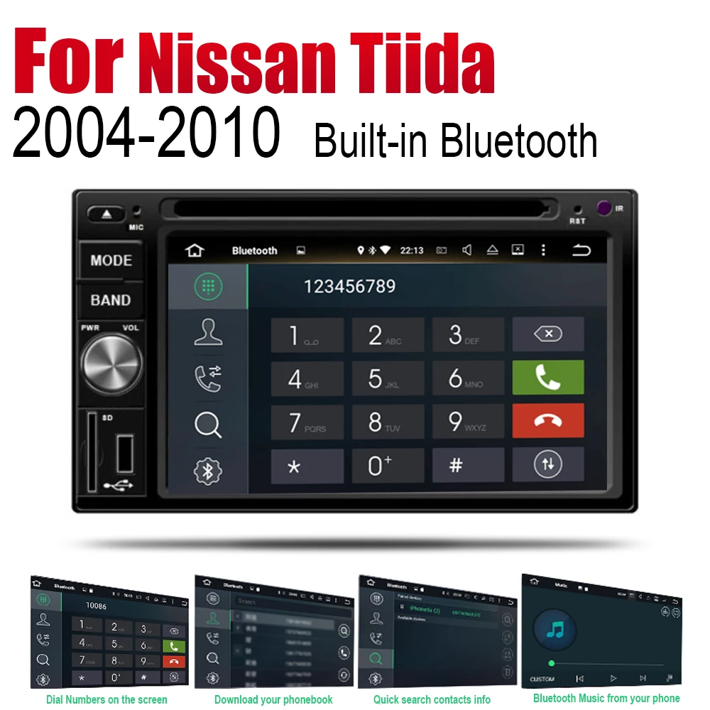 Автомагнитола на Android для Nissan Tiida 2004 2005 2006 2007 2008 2009 2010 мультимедийный плеер с GPS