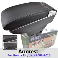 Xukey Central Armrest For Honda Fit Jazz 2009 - 2013 Console Center Black Storage Car Styling Box Ashtray 2011 2012