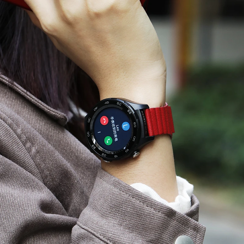 42 мм 46 мм ремешок для samsung Galaxy Watch кожаный ремешок 20 мм 22 мм samsung gear S3 S2 Магнитная застежка Спортивная петля для умных часов