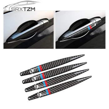 

SRXTZM New Carbon Fiber Door Handle Anti-collision Strips Car Stickers For Bmw X5 X6 F15 (2014-2018) X1 (2016-2018) 2 Series 4pc