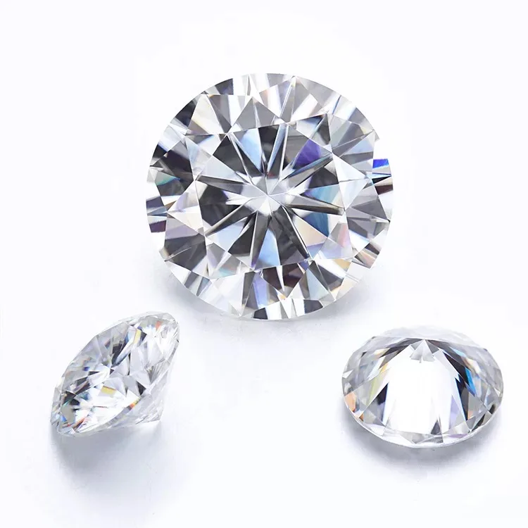 

Wholesale Size Price 1.0~10mm E F Color Round Cut Lab Grown Loose Moissanites Stone Test Positive