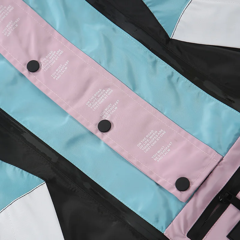 Harajuku Jacket Men Hip Hop Streetwear Retro Jacket Windbreaker Pocket Spring 2019 Vintage Color Block Track Jacket Coat Zipper