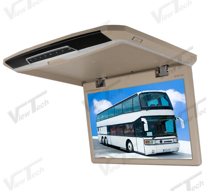 

Super Slim 17.3-inch Flip Down Bus Roof Monitor HD 1920*1080 2 Video Inputs 16:9 Screen DC12V SD USB HDMI FM Transmitter