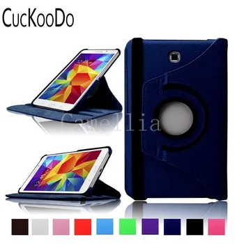 

CucKooDo 100Pcs/lot 360 Rotating Degrees Rotating Stand PU Leather Smart Case Cover for Samsung Galaxy Tab 4 7 inch SM-T230NU