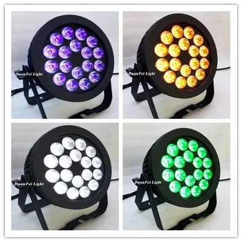 

4pcs/lot led par outdoor light 18x18w led fixture par rgbwa uv ip65 flat par can round shaped