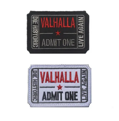 

Ticket to Valhalla Morale Military Tactical Vikings Mad Max Patch Army Tactical Badge Embroidered Badges Fabric Armband Stickers