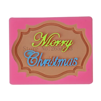 

Merry Christmas Chocolate Card shape Silicone Cake Soap Mold Fondant Mold Cupcake Jelly Decoration Baking Tool Moulds FQ3302