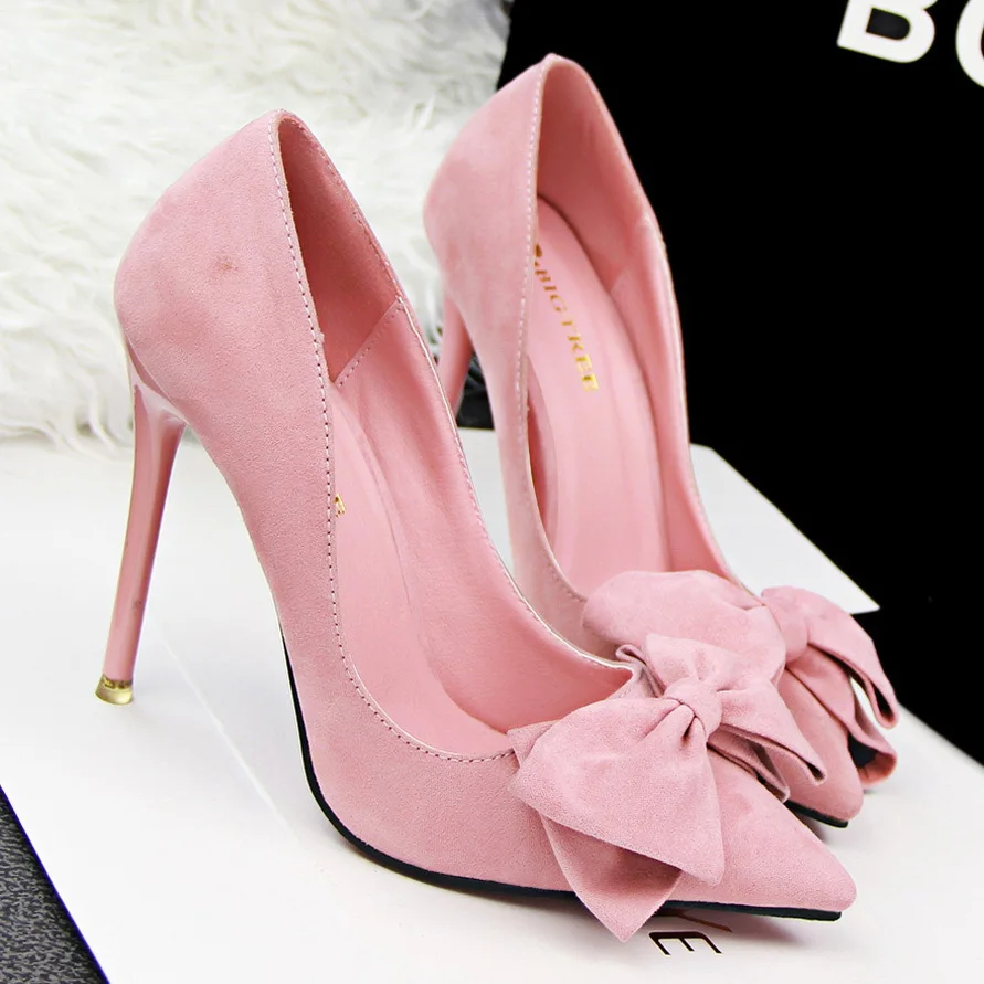 Women Pumps Fashion Women Shoes High Heels Bowtie Sexy Thin Heel Ladies Wedding Shoes Black Women Pumps Fashion Women Shoes High Heels Bowtie Sexy Thin Heel Ladies Wedding Shoes Black