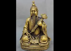 Wan671069 + + + 10 "Китайский Бронзовый Жуи Лао Июня Богом Бессмертной Даосской Алхимии Диаграммы Статуя