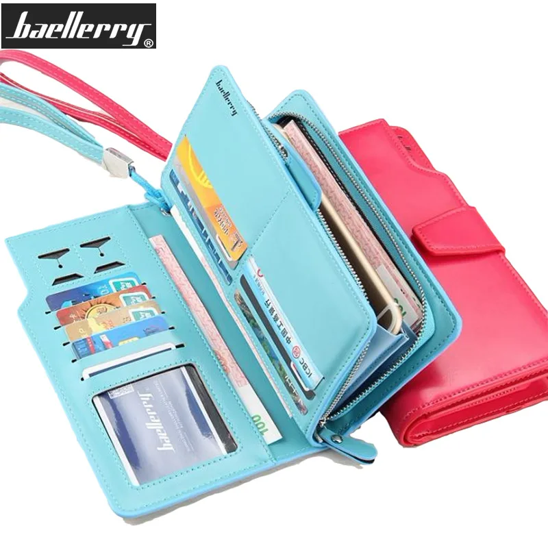

Baellerry High Capacity Women Wallets Fashion Long Zipper PU Leather Wallet Female Clutch Coin Purse Ladies Wristlet Phone bag
