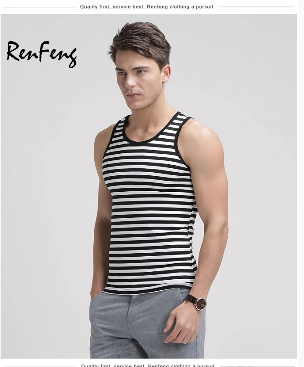 Cotton Men gyms Summer Tank Top Bodybuilding clothing Sleeveless Striped Brand Casual Shirts men's hot selling gym vest tank top (11)