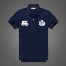 Мужская хлопковая рубашка поло высокого качества, мягкая и дышащая, украшенная буквами