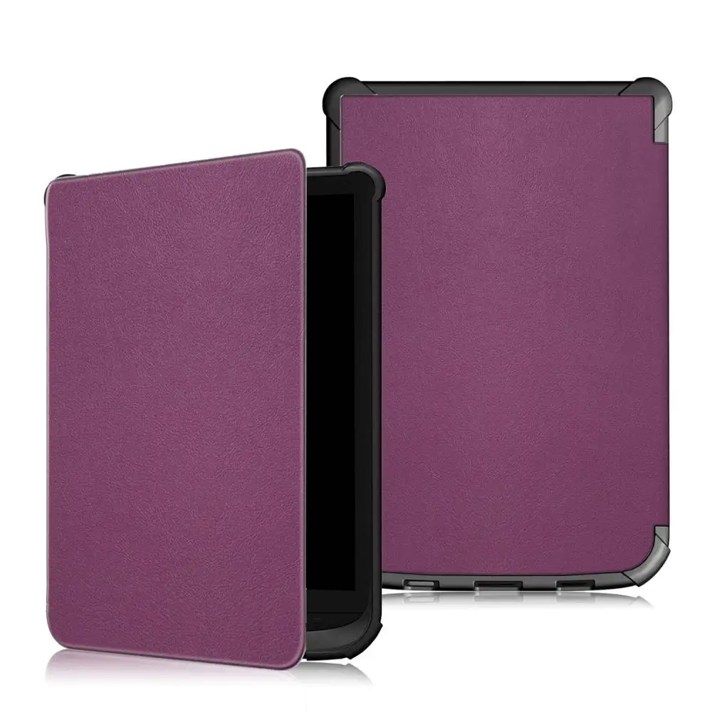 Мягкий чехол из ТПУ для pocketbook 627 616 632 PU кожаный чехол для электронной книги pocketbook Touch Lux 4/Basic Lux 2+ Защитная пленка для экрана - Цвет: PKB627-TPU-Purple