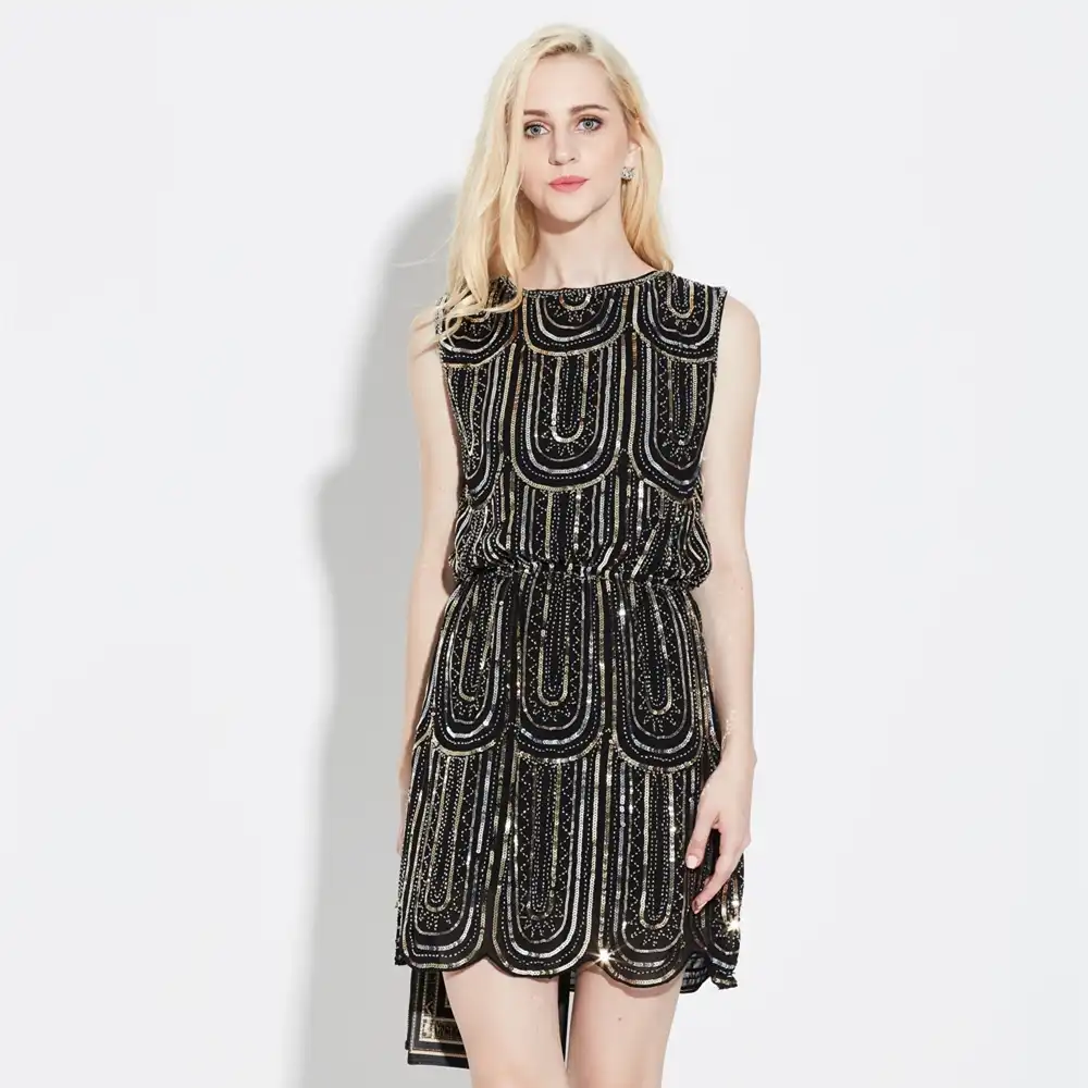 gatsby embellished chiffon mini dress