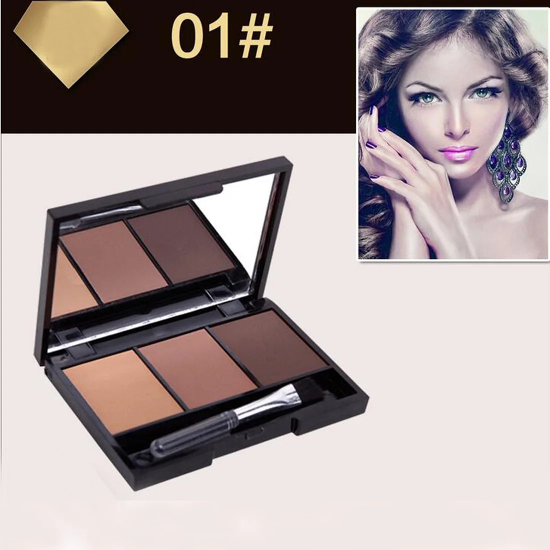 

Special Eyebrow Kit 3 Color Eyebrow Powder With Eyebrow Brush Lasting Cosmetic