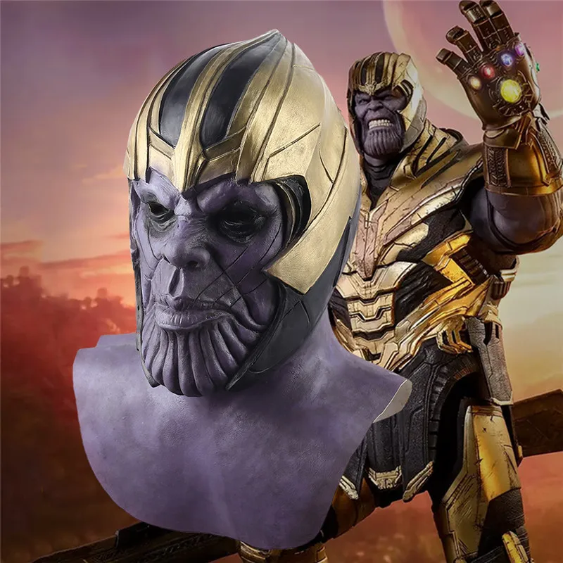 Маска Таноса новинка 2019 Мстители: Endgame Thanos маска для косплея супергероя латексная