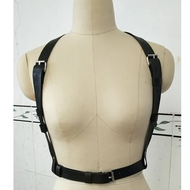 

Stud Punk Goth Leather Harness Body Bondage Belt Cage Sculpting Leather Waist Belt chest belt slim body Jewelry belt buckle