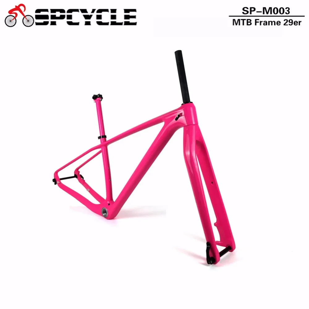 Discount Spcycle 650B/27.5er/29er MTB Mountain Bicycle Carbon Fiber Frames Framesets,142mm Thru Axle MTB Bike Carbon Frames 15"/17"/19" 1