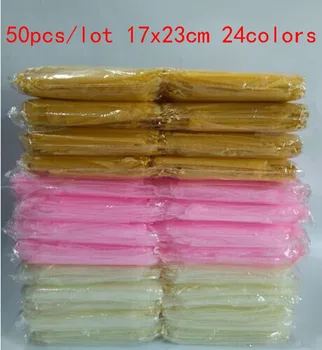 

Jewelry packaging & Display 50pcs 17x23cm Drawable Organza Bags Wedding Party Christmas Gift Bags & Pouches Birthday packaging