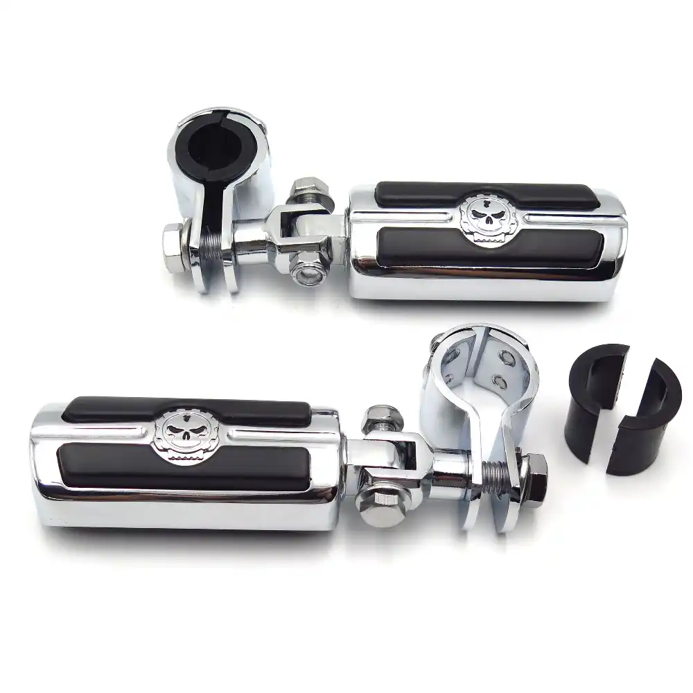 Motorcycle Highway Front Skull Foot Pegs Clamps For Honda GL1800 GL1500 GL1100 GL1200 01-12