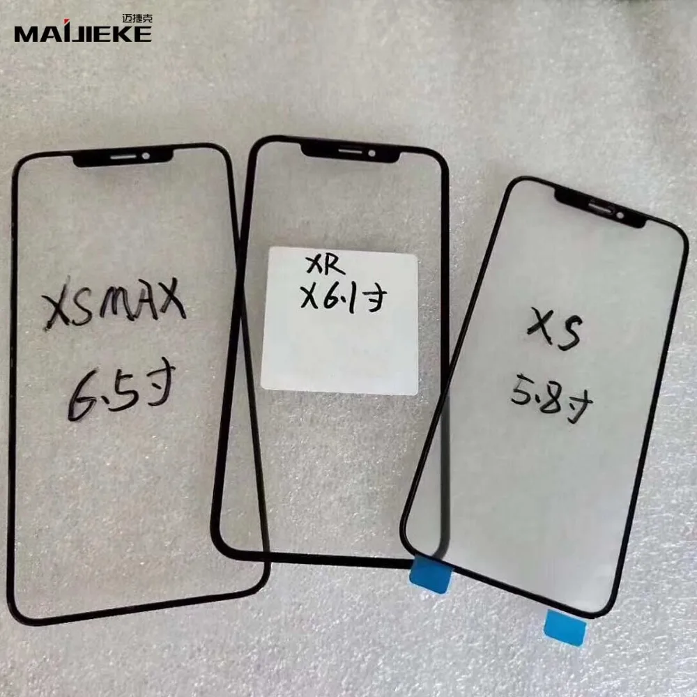2 шт MAIJIEKE экран передняя внешняя стеклянная линза с OCA для iphone XS Max XR X дигитайзер Крышка сенсорной панели замена стекла
