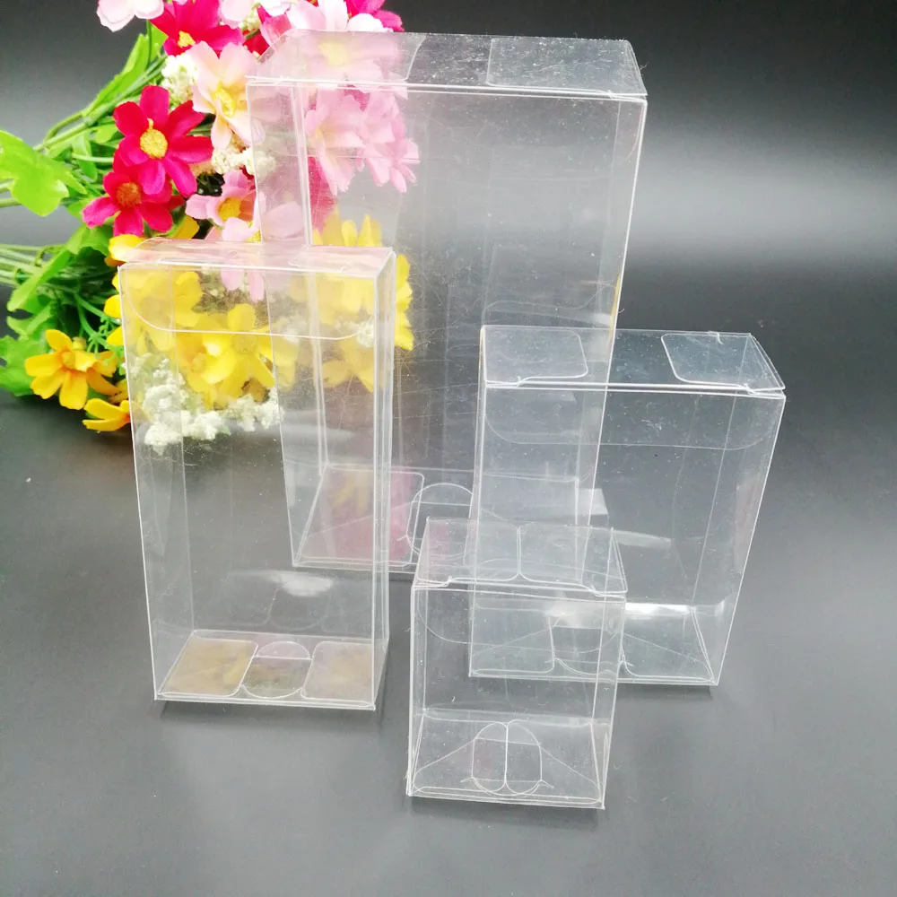 50 pcs 3 xWxH صندوق PVC واضحة شفافة البلاستيك صناديق تخزين المجوهرات هدية مربع الزفاف/عيد الميلاد/كاندي/حزب ل هدية عبوة تعبئة