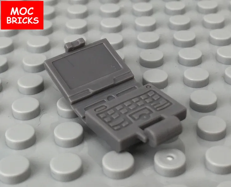 10 шт./лот MOC кирпичи аксессуары темно серый ноутбук Обучающие строительные блоки