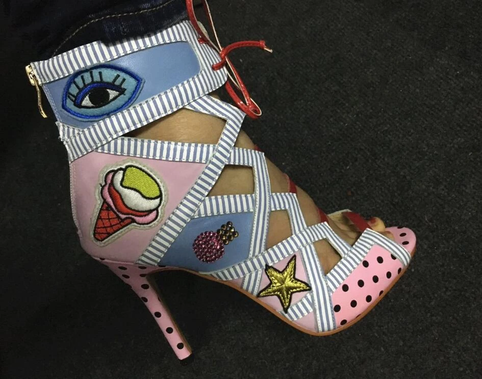 cream peep toe ankle boots