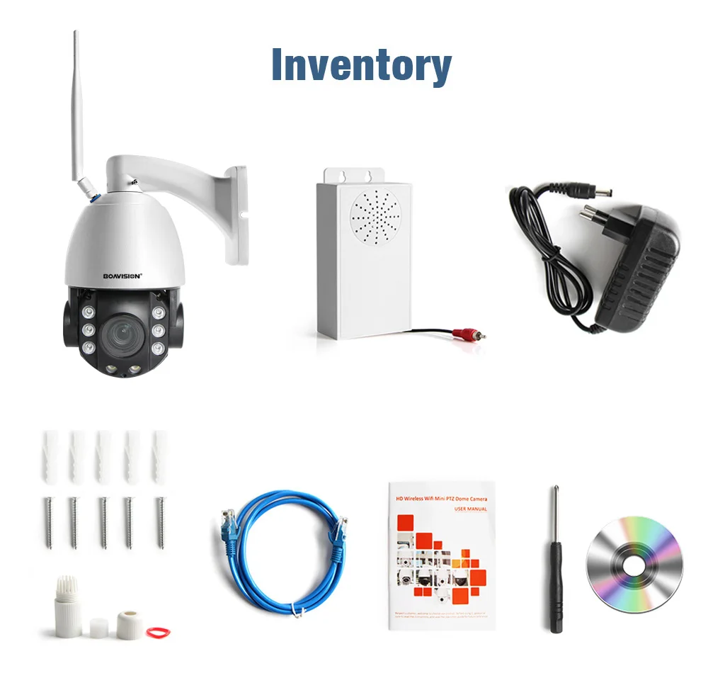 Top HD 2MP Wireless PTZ Dome IP Cam WIFI 10X / 20X Optical Zoom Outdoor Security Video CCTV Cam Two Way Audio White Light 80M IR 5