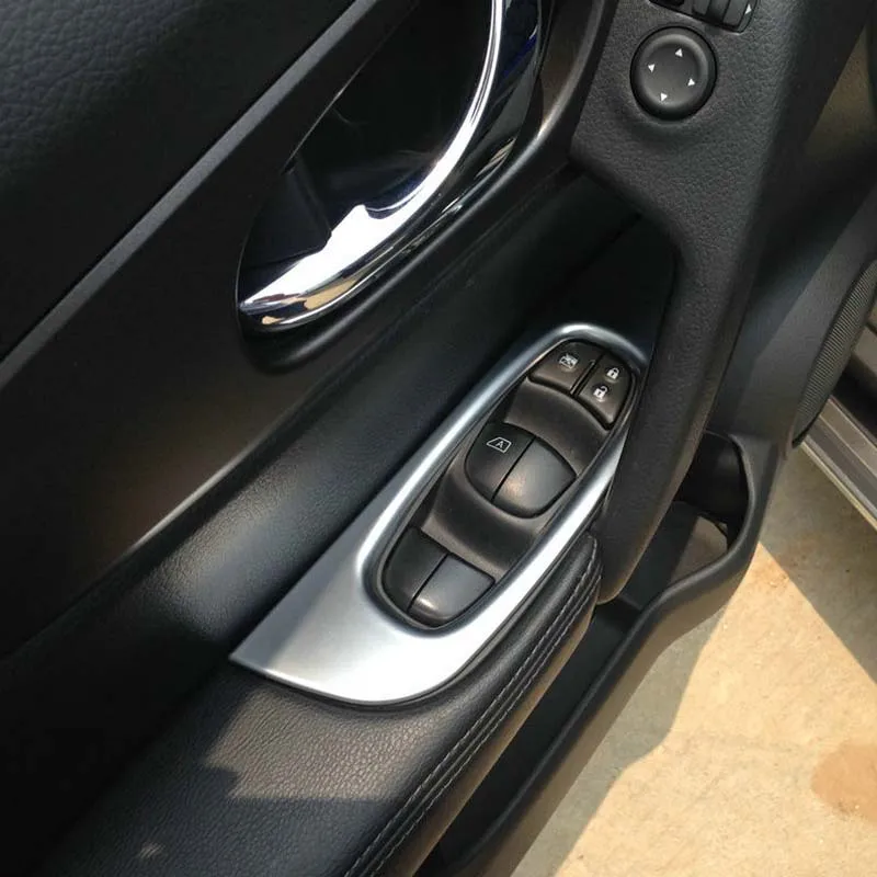 4 шт.(только левый руль) Матовый ABS дверной внутренний переключатель окна насадки на пуговицы отделка для Nissan Qashqai