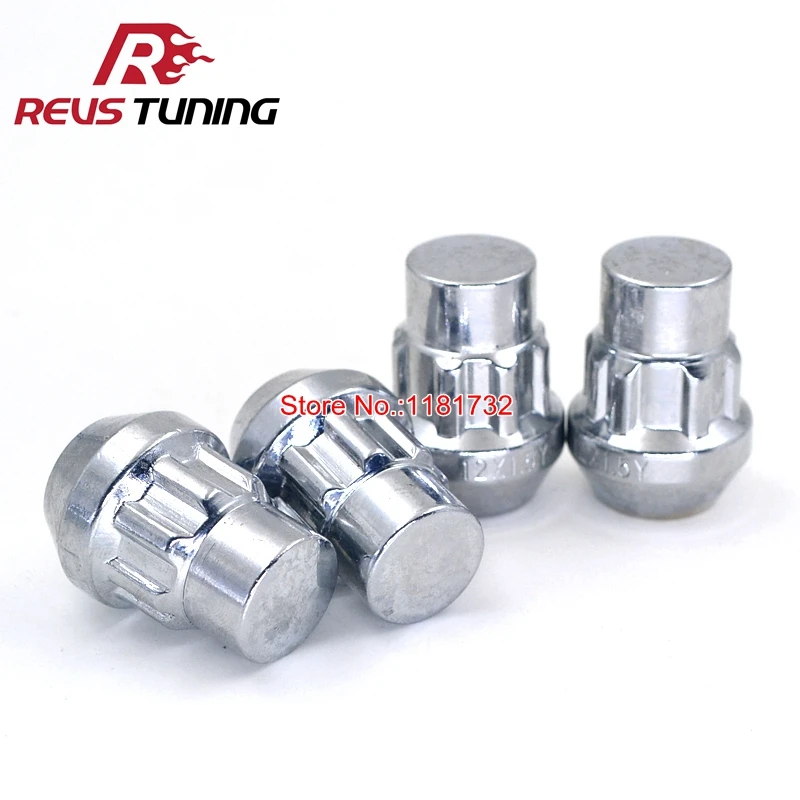 4PCS Spline Type M12X1.5 / M12X1.25 32mm Steel Car Wheel Lock Nuts With
