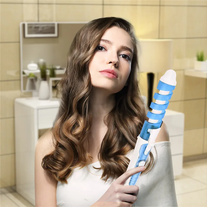 

Professional Spiral Hair Curler Ceramic Hair Curling Iron Wand Fast Heating Hair Styling Tools Hairdresser Tool Anti Burn Cover