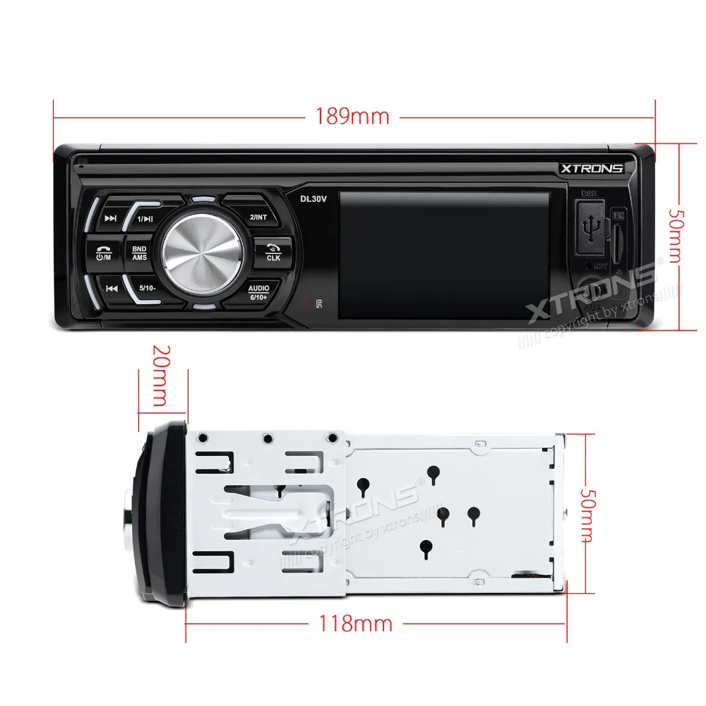 XTRONS 3 дюймовый HD TFT Экран один Din в тире MP3 MP4 720 P видео/FM/USB/SD универсальный