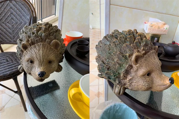 Ёжик из смолы Pinecone резьба по дереву текстурированные садовые животные балкон садовое украшение на открытом воздухе