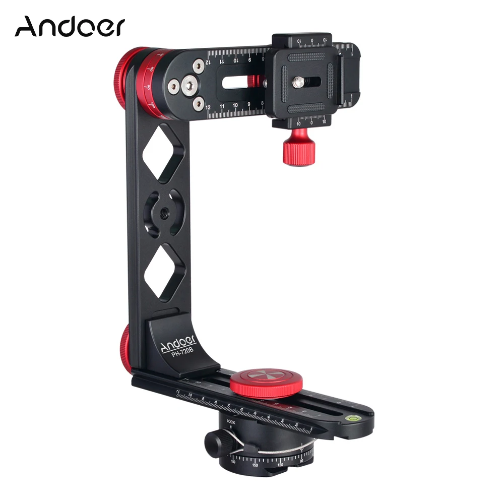 Andoer PH-720B 720 Panoramic Head Aluminium Alloy w/ Arca-Swiss Standard Ball Head Quick Release Plate Carry Bag