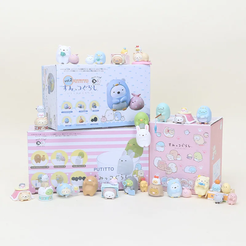 Милая серия Putitto Sumikkogurashi фигурка игрушки белый медведь кошка Пингвин ящерица животное мини-фигурка ПВХ игрушки для украшения чашки