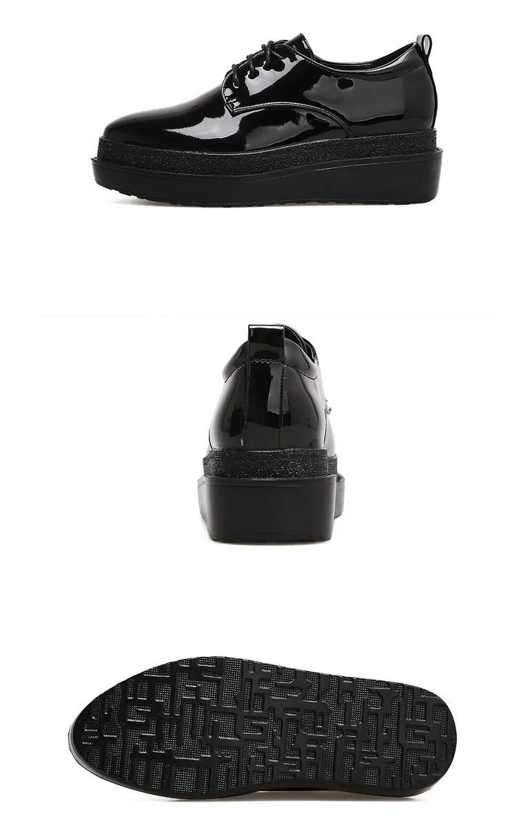 LTARTA/обувь на толстой платформе; Новинка; женские осенние тонкие туфли из лакированной кожи с глубоким носком и ремешком; маленькие туфли; HZB-018