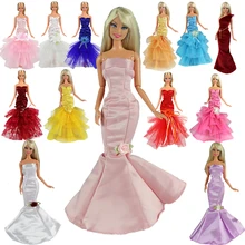 Высокое качество 3 предмета случайный выбор хвост русалки кукла платье для куклы Барби одежда Вечерние платья Бальные кукла 1/6 аксессуары