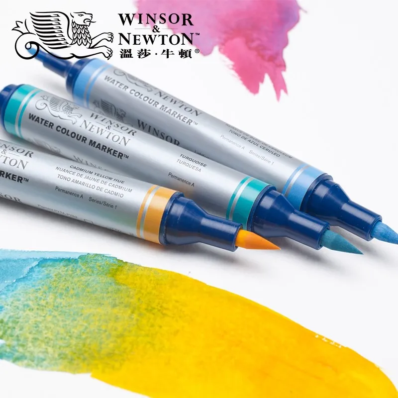 WINSOR& NEWTON 6/12 видов цветов двойной советы художественный маркер для белой доски воды Цветные Маркеры железный ящик в качестве упаковки дизайн чертежные принадлежности