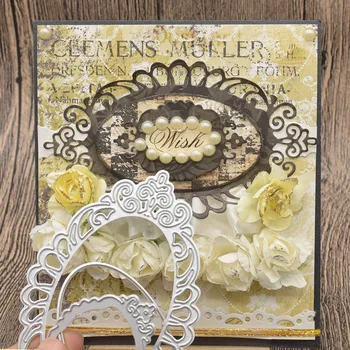 

Lace Flowers Frame Metal Stencil Dies Cutting Dies For Scrapbooking Album Wedding Card Gift Decoration