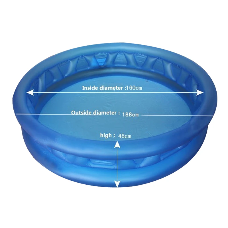 Пластиковый сплошной синий надувной круглый низ для сливного отверстия большого размера 188*46 см играть в воду океан мяч семейный надувной бассейн