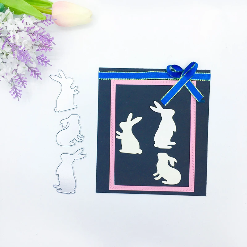 

Julyarts 3PCS Animal 2019 New Rabbit Metal Cutting Dies For Diy Stamp Scrapbooking Metal Cutting Die Stencils Card Crafts Dies