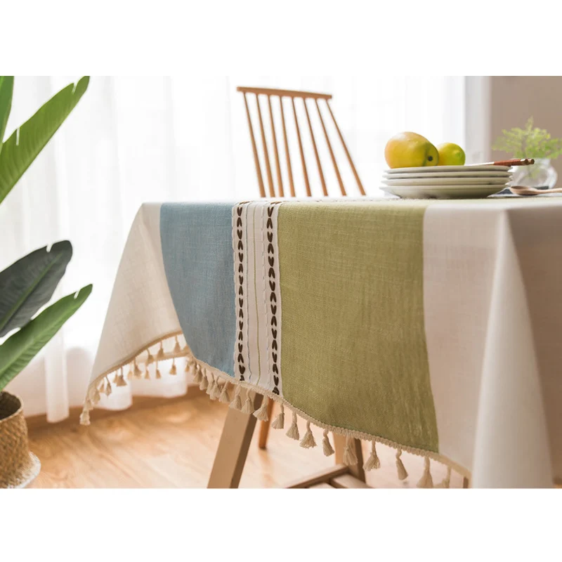 

Cotton Linen Tablecloth Minimalist Pattern Rectangle for Kitchen Living Room Decorations Hot Sale