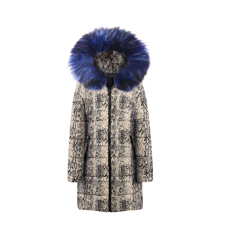 

2019 New Winter snake pattern womens winter jackets Women Coat Jacket Length Woman Parka Padded Female Oversize Coat Parka