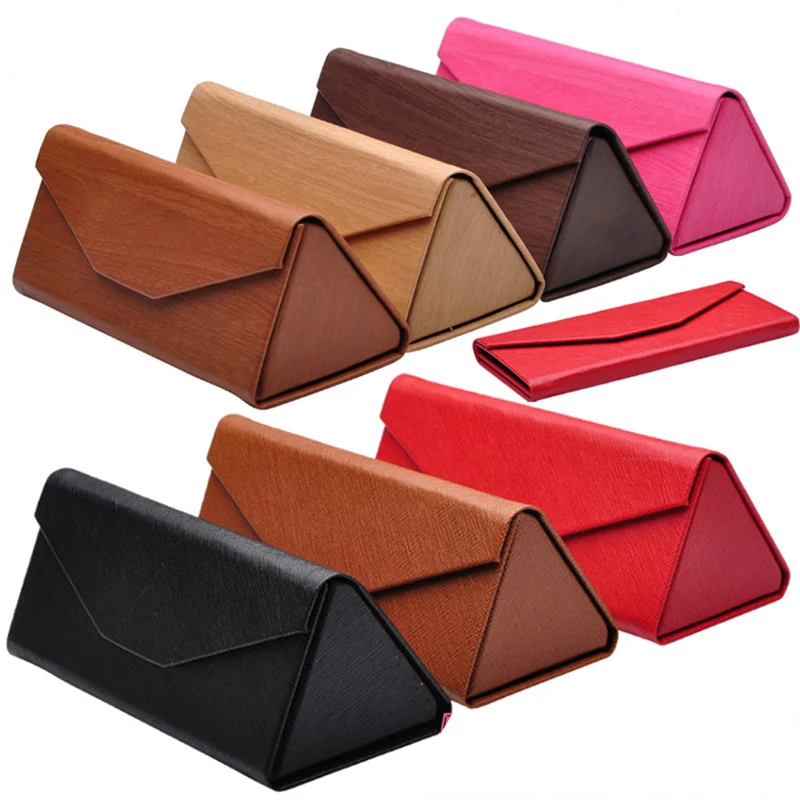 PU Leather Eyewear Sunglasses Box Bag Floding Sunglass Case Hard Eye