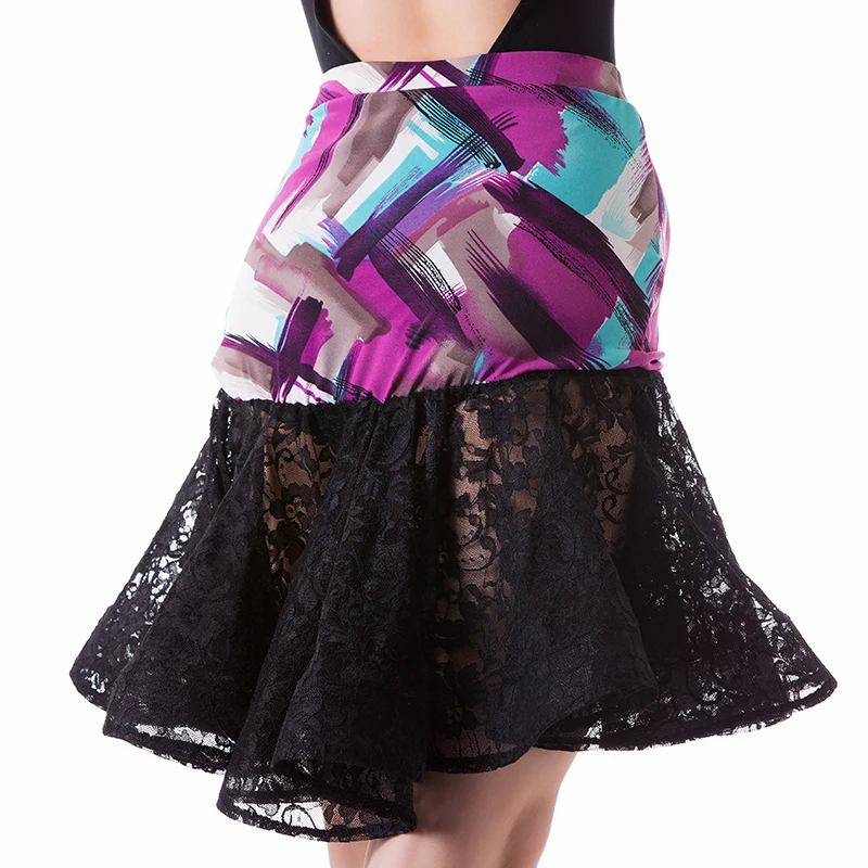 Nice Quality Latin Dancing Skirts For Women Purple Lycra Skirt Club