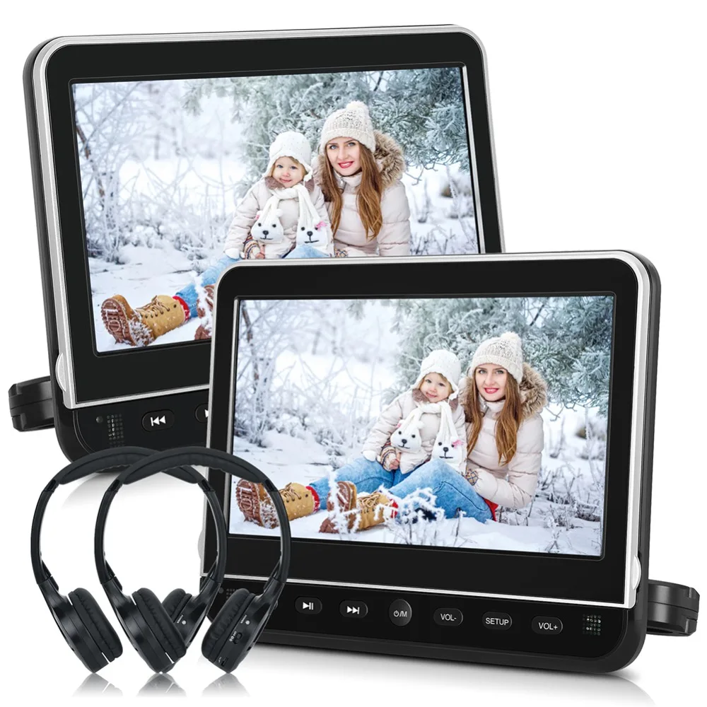 2 шт/партия 10," Автомобильный подголовник dvd-плеер USB/SD/HDMI/FM HD цифровой TFT экран автомобильный монитор поддержка беспроводных наушников
